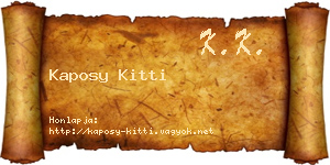Kaposy Kitti névjegykártya